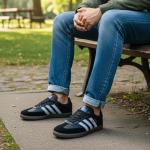 Adidas Samba Siyah Cilt Siyah Beyaz Eva Taban