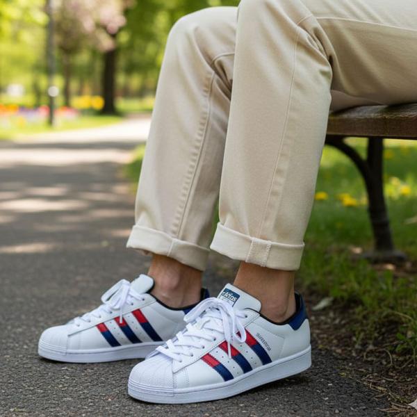 Adidas Super Star Bordo Mavi Beyaz