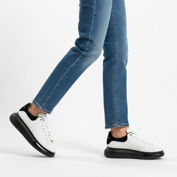 Alexander McQuuen Siyah Şeffaf Taban Beyaz Siyah