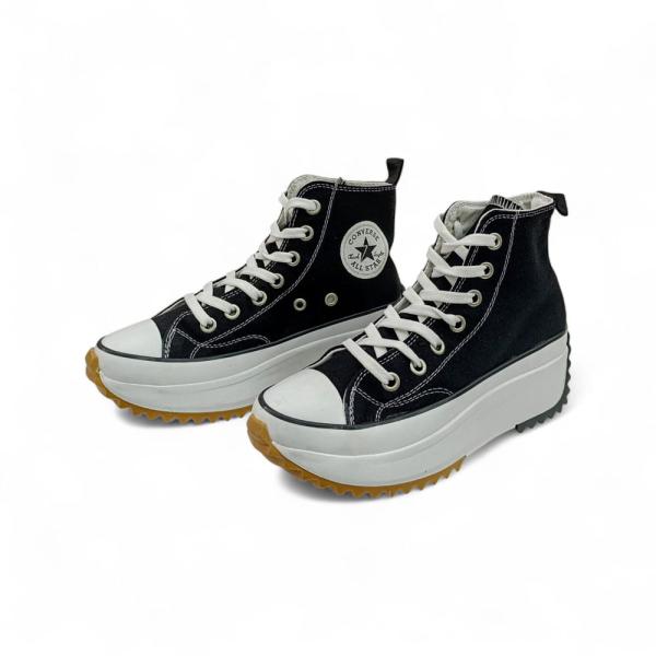 Converse Beyaz Siyah Uzun Kalın Kauçuk Taban