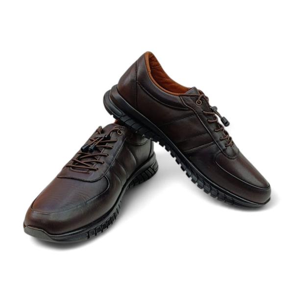 Kahve Bağcıklı Hakiki Deri Erkek Ayakkabısı