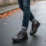 Kahve Bağcıklı Hakiki Deri Erkek Ayakkabısı