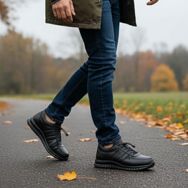 Siyah Bağcıklı Hakiki Deri Erkek Ayakkabısı