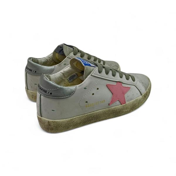 Golden Goose Super Star Beyaz Pembe Gümüş