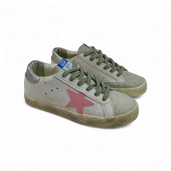 Golden Goose Super Star Beyaz Pembe Gümüş