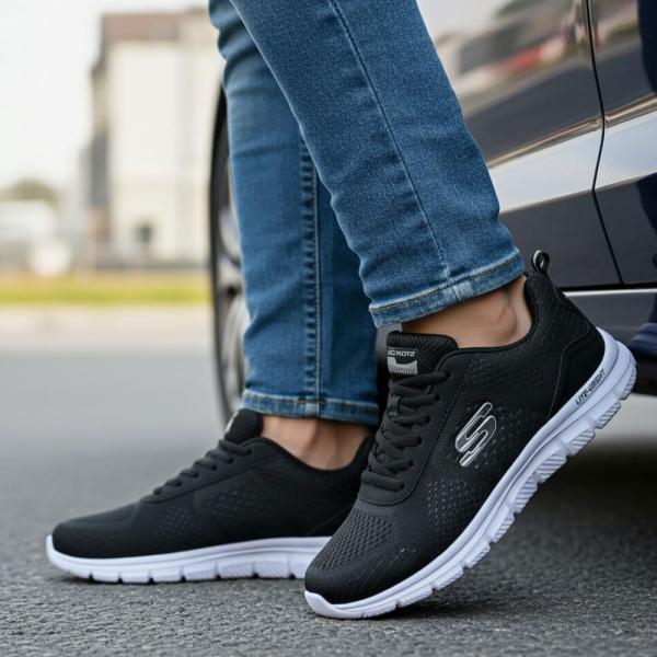 Skechers Air File Siyah Taban Siyah Siyah