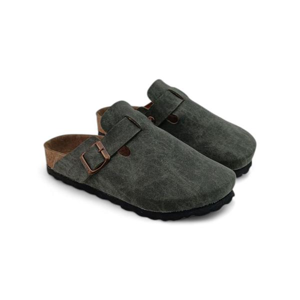 Birkenstock Haki Toka Detaylı Kapalı Kışlık Terlik