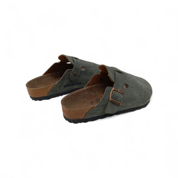 Birkenstock Haki Toka Detaylı Kapalı Kışlık Terlik