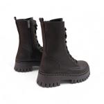 Siyah Bağcıklı Yandan Fermuarlı Termo Taban Kadın Postal