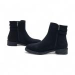 Siyah Süet Toka Detaylı Yandan Fermuarlı Kadın Bot