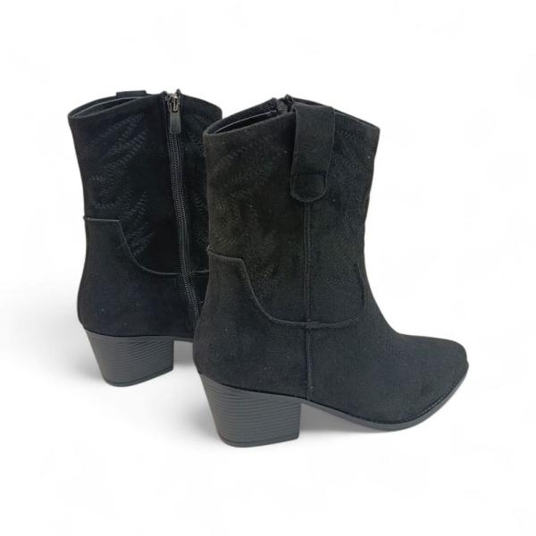 Siyah Süet Yandan Fermuarlı  Kadın Kovboy bot