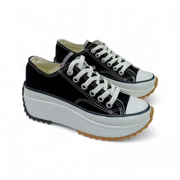 Converse Siyah Beyaz Kısa Kalın Kauçuk Taban