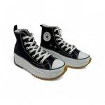 Converse Beyaz Siyah Uzun Kalın Kauçuk Taban