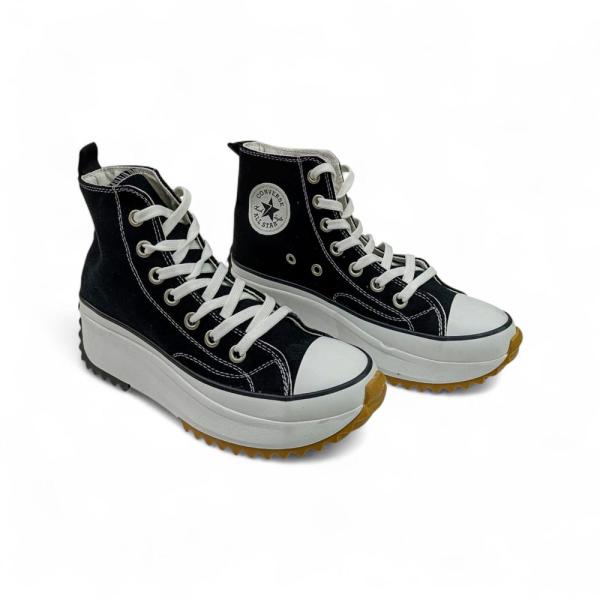 Converse Beyaz Siyah Uzun Kalın Kauçuk Taban