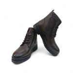 Kahve Önden Bağcıklı Yandan Fermuarlı Hakiki Deri Erkek Bot