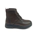 Kahve Önden Bağcıklı Yandan Fermuarlı Hakiki Deri Erkek Bot