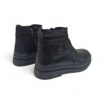 Siyah Yandan Fermuarlı Hakiki Deri Erkek Bot