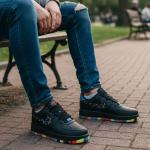 Air Force Renkli Taban Cilt Siyah