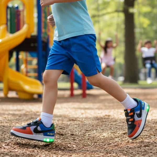 Nike Los Angeles Oranj Siyah Işıklı Cırtlı Çocuk Spor