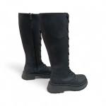 Siyah Önden Bağcıklı Yandan Bağcıklı Kadın Çizme