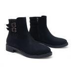 Siyah Süet Toka Detaylı Yandan Fermuarlı Kadın Bot