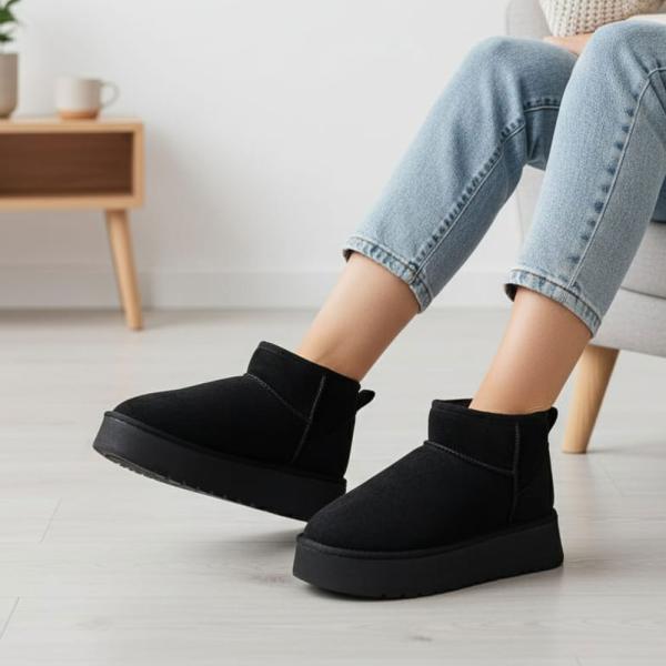 UGG Siyah Kalın Taban Kadın Bot