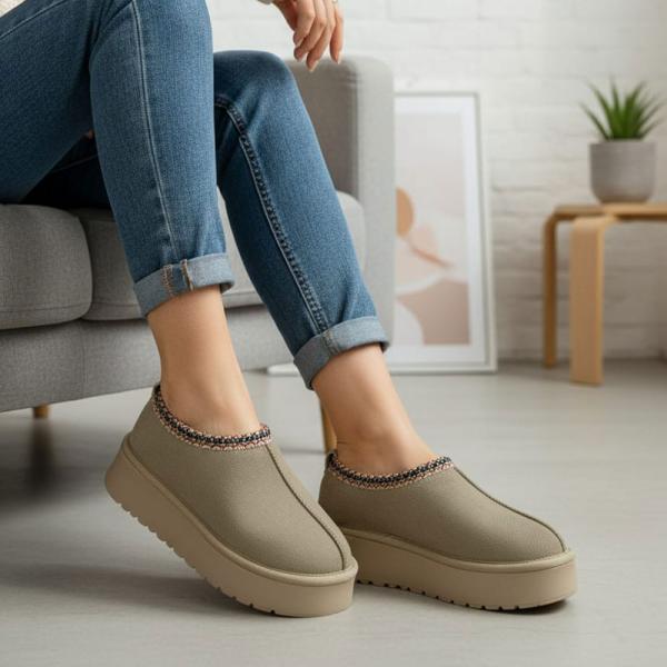 UGG Bej Kalın Taban Kadın Terlik