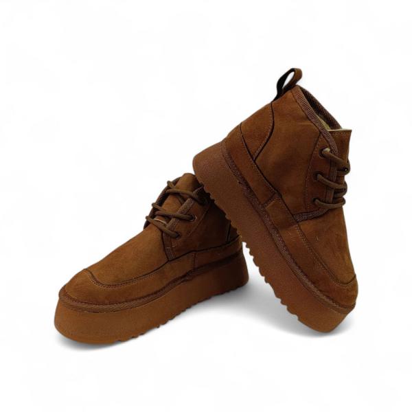 UGG Taba Yüksek Taban Bağcıklı Kadın Bot